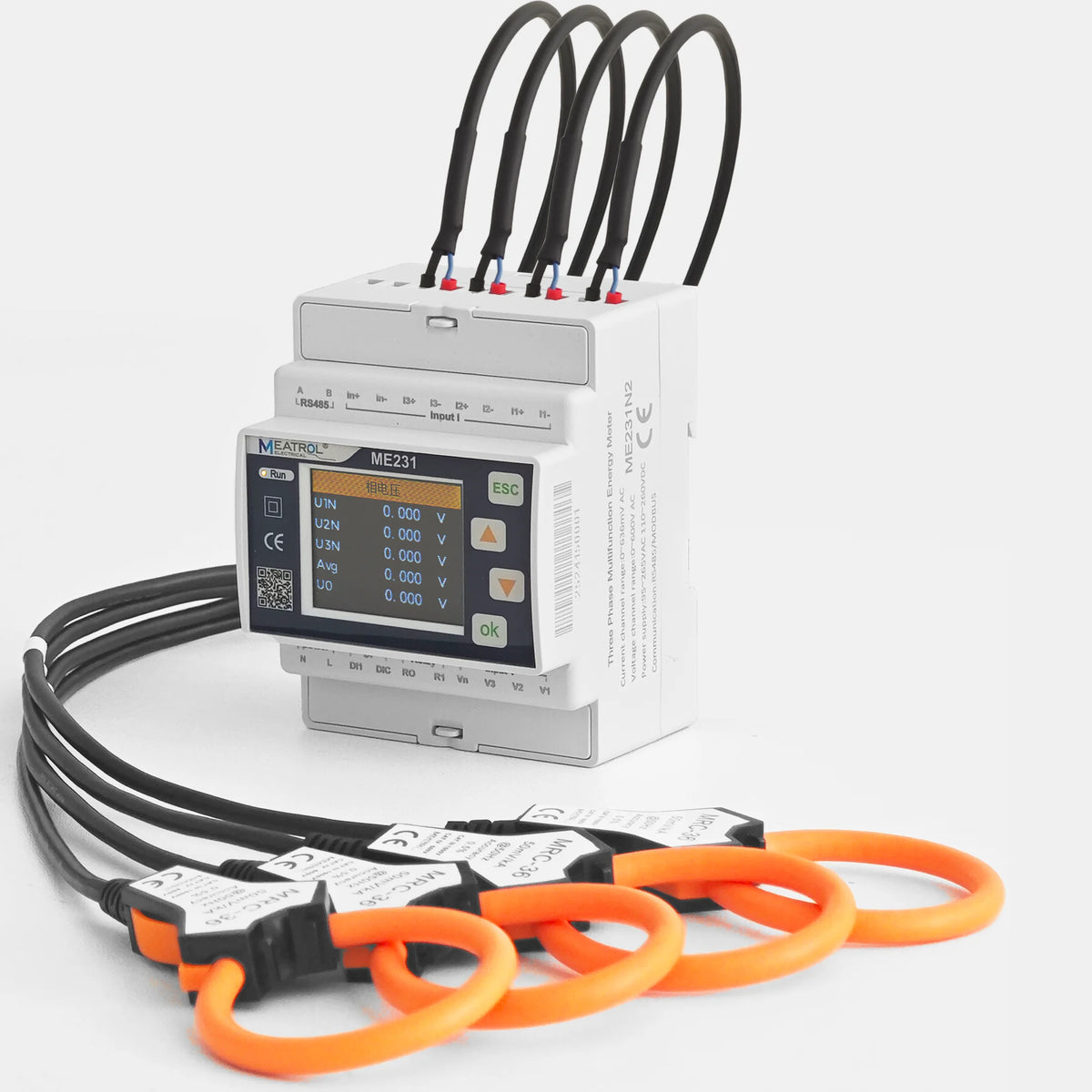 Promotion 500A ME231 Energy Analysis Modbus TRU RS485 Din Rail Three Phase Rogowski Coil Energy Power Meter