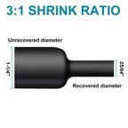 1M 3:1 Waterproof Heat Shrink Tubing Marine Grade Wire Cable Adhesive Lined Tube Insulation Seal Against Moisture Corrosion