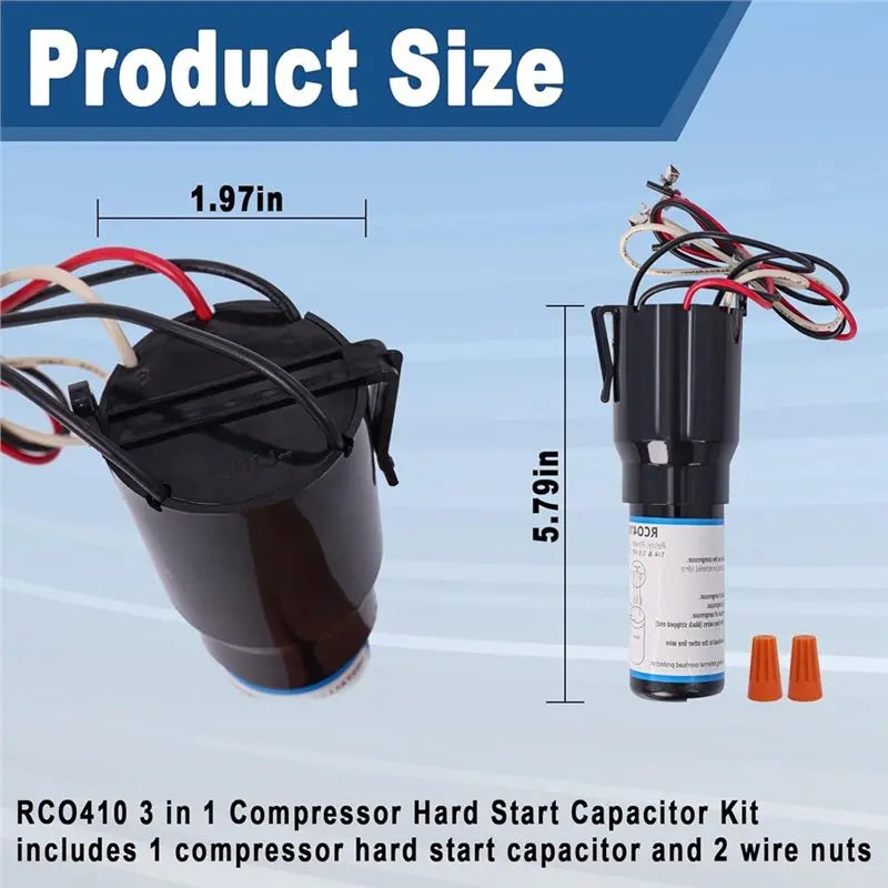 [B25B!】 1Set/3Pcs For RCO410 Compressor Hard Start Capacitor Kit For Refrigerators & Freezers 1/4-1/3 For HP 115VAC