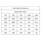 30values Pack Assorted Kit 1/4W 1% Metal Film Resistor KIT 1K 10K 100K 220ohm 1M Resistors