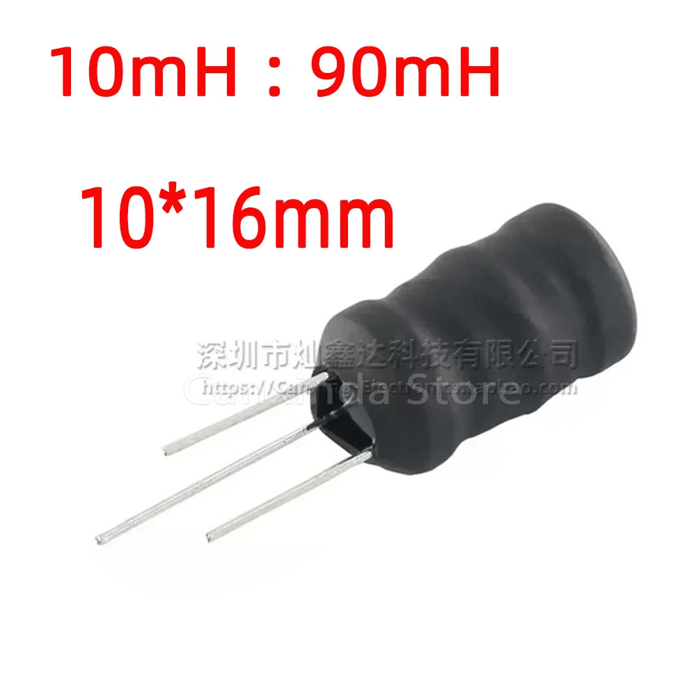 10pcs 3 Pin Ferrite Coil I Shaped Alarm Buzzer Boost Booster Step Up Inductor Inductance Choke Filter Drum Core Radial