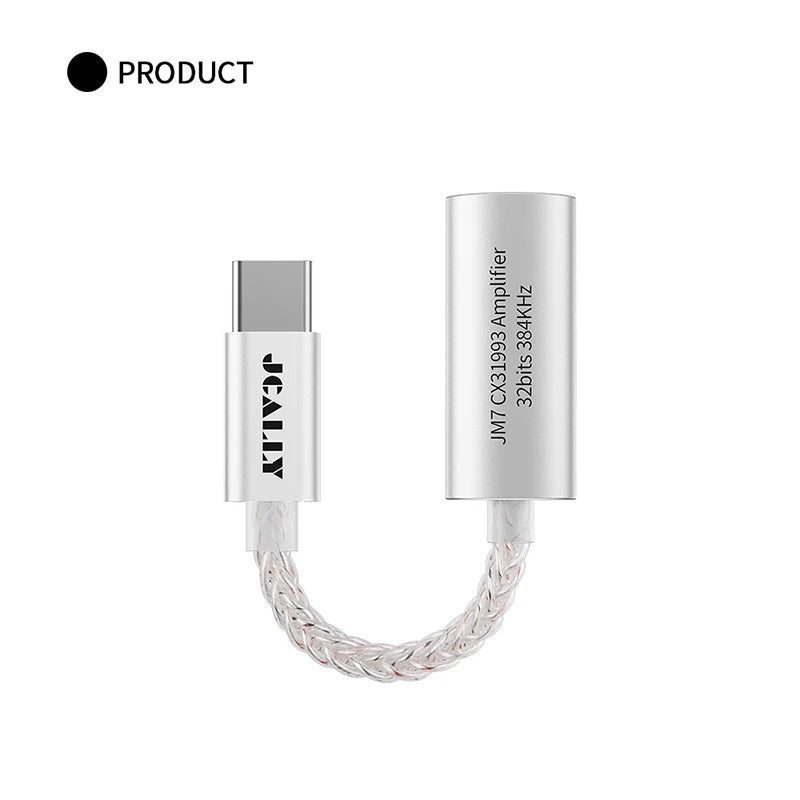JCALLY JM7 Max TypeC/Light-ning To 3.5mm Digital Audio Cable DAC CX31993 For Android/Apple Adapter Decode Amp 32bit/384KHz