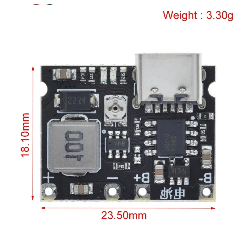 1/2/5PCSType-C USB Lithium Li-ion 18650 3.7V 4.2V Battery Charger Board DC-DC Step Up Boost Module TP4056 DIY Kit Parts