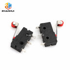 40PCS/Box Mini Micro Limit Switch - NO NC SPDT 2P/3P Terminals 5A 125V/250V Roller Arc Lever Snap Action Switch