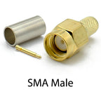 SMA Male Female RP-SMA Plug Connector Nut Bulkhead Crimp 50-3 RF Coax Adapter For RG58 RG142 RG400 LMR195 RG223 Coaxial Cable