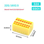 Wire Electrical Connectors PTFIX 2.5mm Wire Merging And Branching Device Push-in Terminal Block Connector Mount On Din Rail