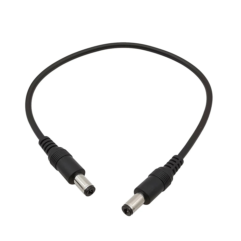 1Pcs Black DC Power Cable 5.5mm x 2.1mm Male to 5.5mm x 2.1mm Male Plug Connector Extension Cord for CCTV Security Camera