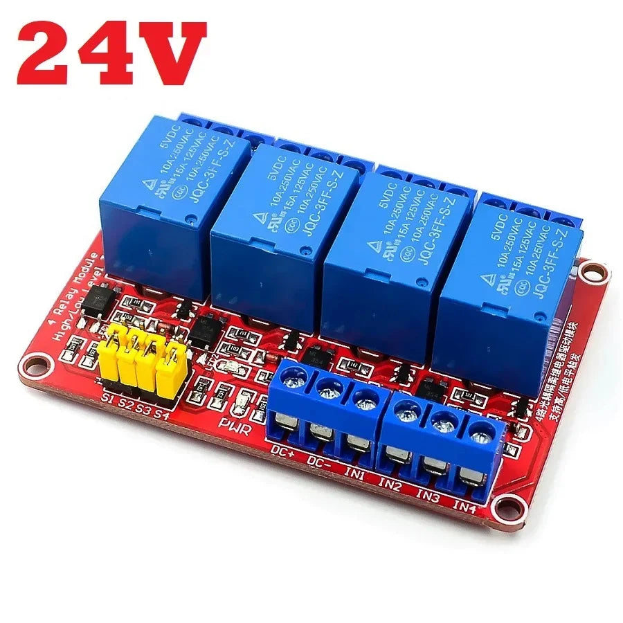 1 2 4 6 8 Channel 5V 12V 24V Relay Module Board Shield with Optocoupler Support High and Low Level Trigger for Arduino