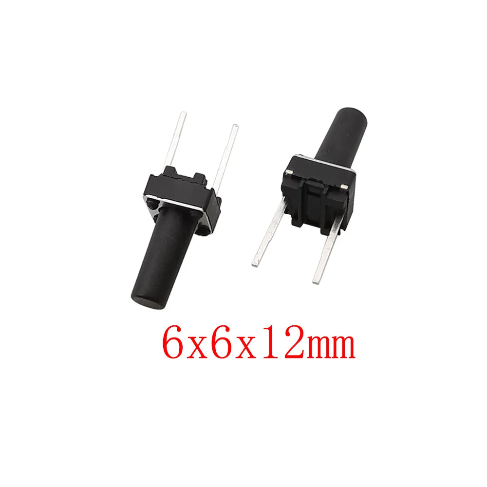 50Pcs 6x6mm Tactile Tact Micro Mini Push Button Switch PCB Panel Momentary Self-reset DIP 2 Pin Tact Switch 6x6x4.3/5/6/7/8/9mm