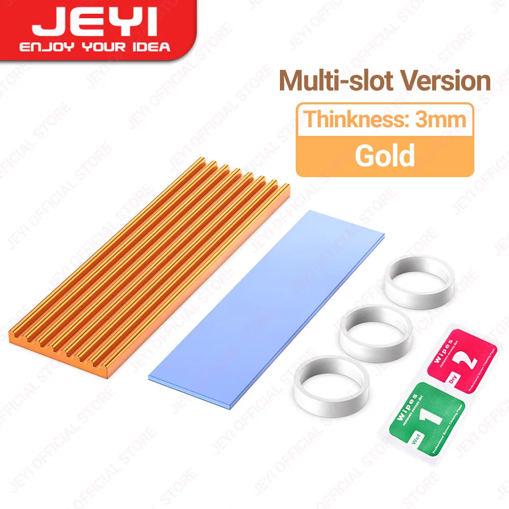 JEYI M.2 2280 SSD Heatsink Aluminum Cooler Multi-version NVMe Radiator with Thermal Pad,Dust Paper for PS5/PC/Laptop