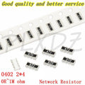 100pcs 0402*4 2*4P 8P4R SMD Network Resistor array 0R~1M 1 10 22 47 100 220 330 470 1K 2.2K 4.7K 10K 22K 47K 100K 220K 470K ohm