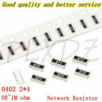 100pcs 0402*4 2*4P 8P4R SMD Network Resistor array 0R~1M 1 10 22 47 100 220 330 470 1K 2.2K 4.7K 10K 22K 47K 100K 220K 470K ohm
