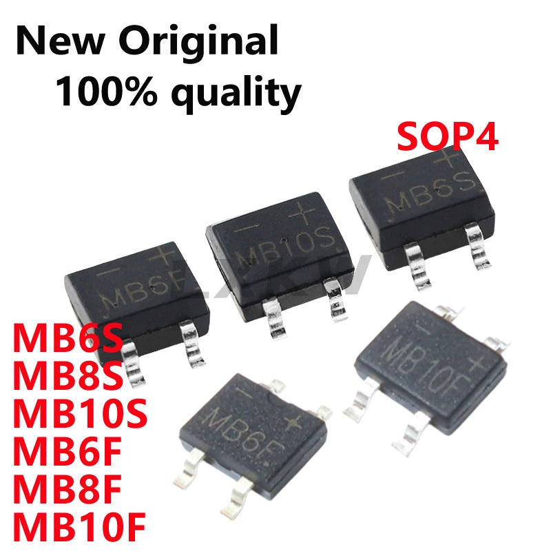 100/PCS New Original MB6S MB8S MB10S MB6F MB8F MB10F SOP4 Rectifier bridge pile In Stock