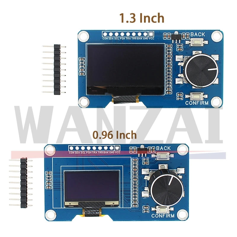 0.96 inch 1.3 inch OLED display screen combined with EC11 rotary encoder module 3.3-5V IIC interface