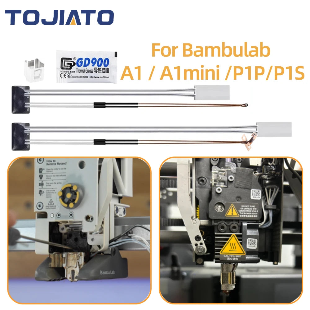 For Bambu P1P/P1S A1/A1 Mini Thermistor Cartridge Ceramic Heater Fit Bambu 3D Printer Parts