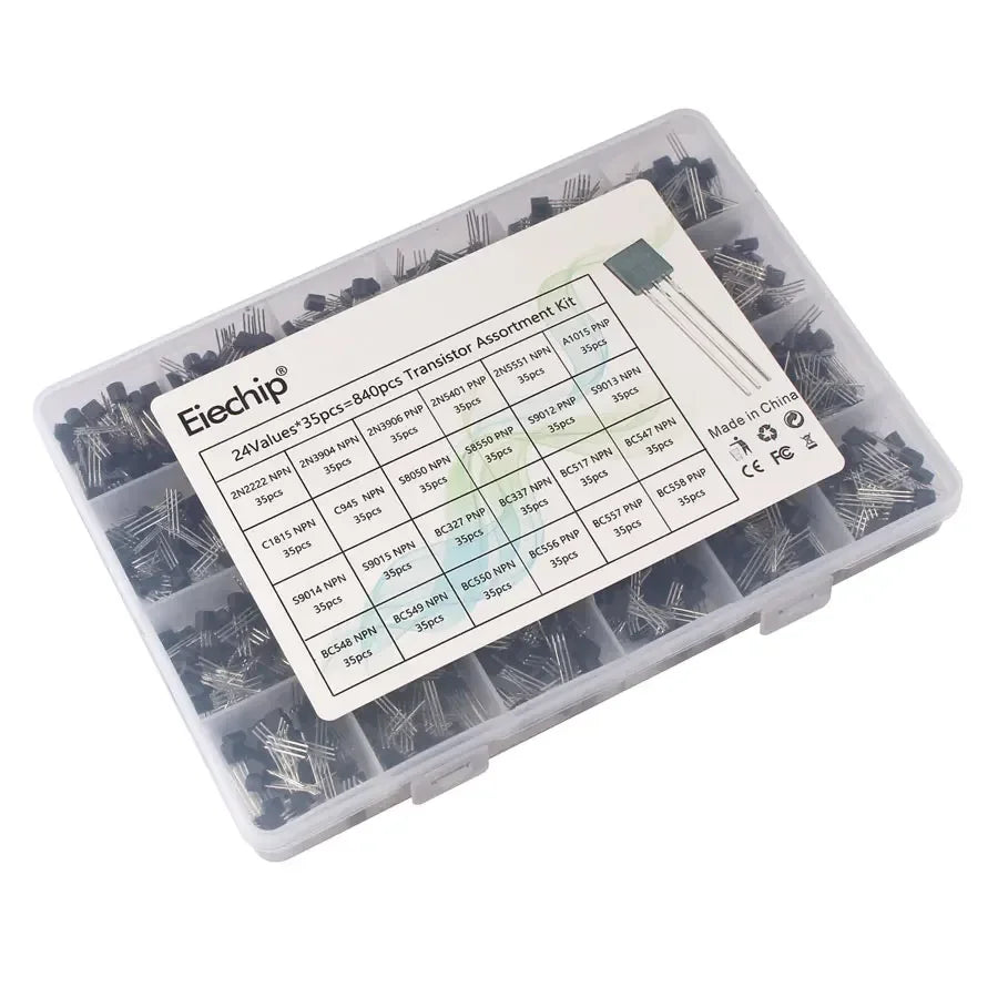 200-900PCS/BOX TO-92 Transistor Assortment Set BC547 BC327 BC337 2N2222 3904 3906 C945 PNP/NPN Transistors DIY Electronics Kit