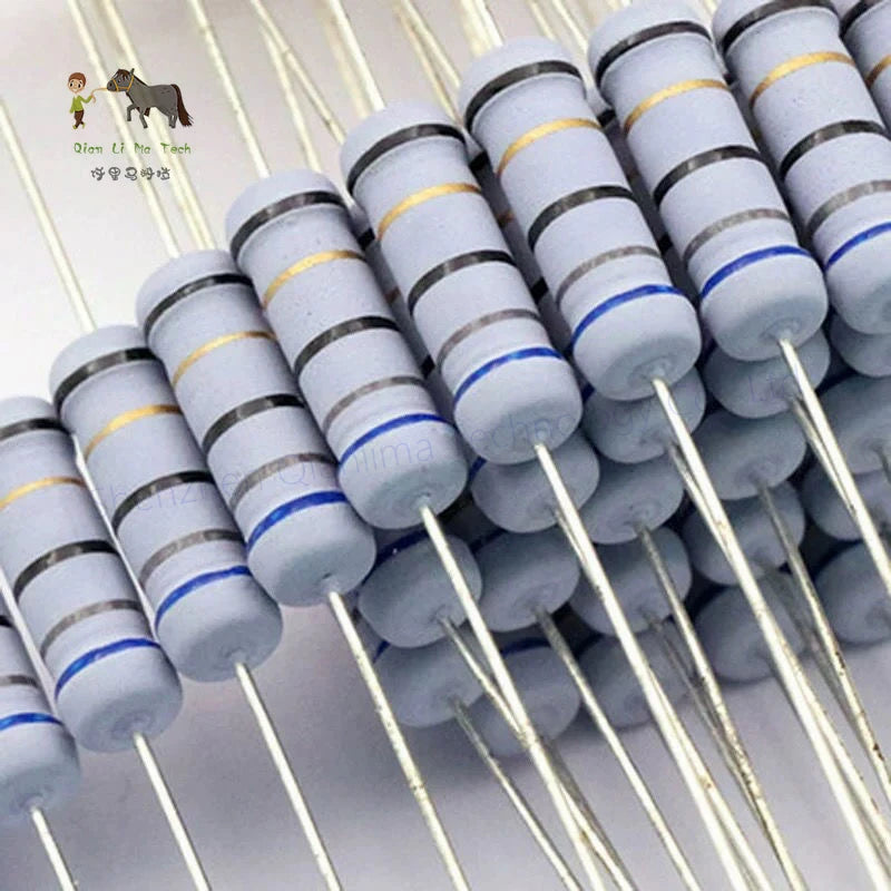 10pcs 2W 5% Wire Wound Resistor Fuse Winding Resistance 0.1R ~ 100R 0.22R 1R 2R 3R 4.7R 6.8R 10R 12R 15R 20R 27R 33R 43R 56R ohm