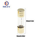 5Pcs Gold Plated Glass AGU Fuse Fuses Pack Car Audio Amp Amplifier 10A 15A 20A 25A 30A 40A 50A 60A 70A 80A 100A Car Fuse