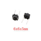 50Pcs 6x6mm Tactile Tact Micro Mini Push Button Switch PCB Panel Momentary Self-reset DIP 2 Pin Tact Switch 6x6x4.3/5/6/7/8/9mm