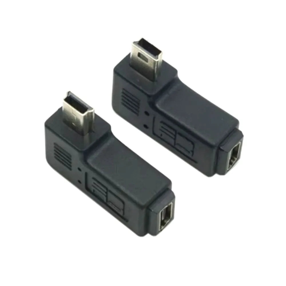 New Mini USB to Micro USB Adapter Plug 90 Degree Left&Right Angle Micro USB Male to Mini USB Female Type B Connector