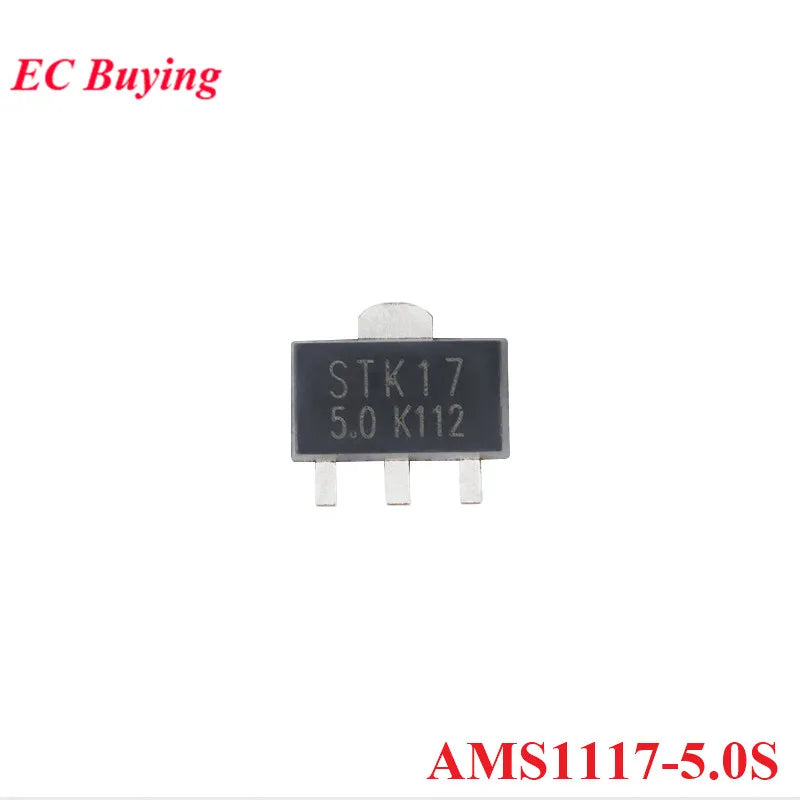 10pcs AMS1117 3.3V 5V 1A SOT-89 AMS1117-3.3S AMS1117-5.0S SOT89 Low Dropout Linear Voltage Regulator LDO IC Chip