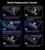 REDRAGON SMD RGB MX Low Profile 5.5 switch 3Pin Clicky Linear Tactile silent Mechanical keyboard red black blue brown Switche