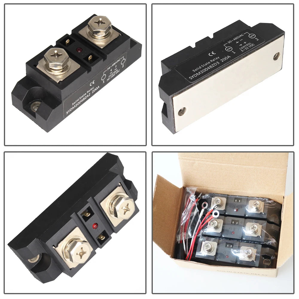 Industrial Solid State Relay Photo Isolation DC-AC AC-AC 200A 300A 400A Built-in RC Low Power Consumption SSR Relays