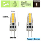 2pcs Mini G4 12V 24V LED Lamp Dimmable Light 3W COB Bulb AC DC 12V Lampada COB 360 Beam Lampada G4 COB Lights Replace Halogen