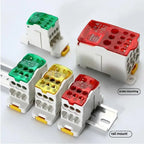 Power Distribution Block UKK250A UKK400A UKK500A 1 In 11 Out Single Pole DIN Rail Electrical Cable Connector Wire Terminal