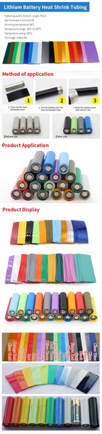 18650/21700/26650 Lipo Battery Wrap 20/50/100/300pcs PVC Heat Shrink Tube Precut Insulated Film Cover Lipo Battery Sleeve Casing