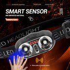 Mini Rechargeable Sensor Headlamp with Powerful COB LED USB Head Flashlight for Fishing Camping - Front Lantern Torch Headlights