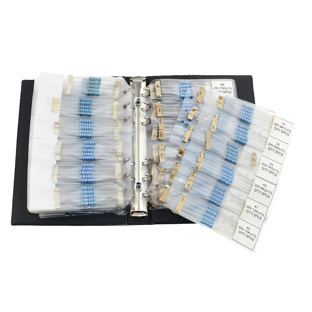 1/8W 1/4W 1/2W 1W 2W 3W 0R - 10M Metal Film Resistors Sample Book DIY Assorted kit