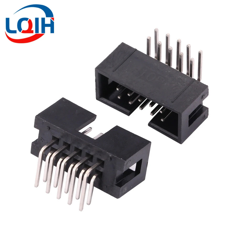 10PCS DC3 6P/8P/10P/14P/16P/20P/30P/34P/40P 2.54mm Socket Header Connector ISP Male Double-spaced Straight needle Curved needle