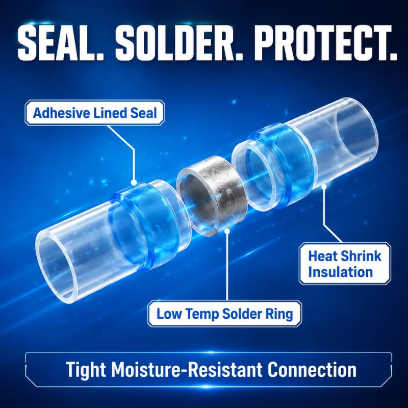 Waterproof Solder Seal Heat Shrink Butt Connectors Lug Terminals Insulated Electrical Wire Homework Equipment Heat Shrink Tube