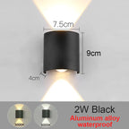 LED Wall Sconces 2W/4W/6W/8W/10W Modern Wall Light, Hardwired Aluminum Wall Lamp,Black Up Down Wall Mount Lights for Living Roo
