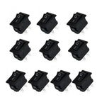 10 Pcs Auto Car Truck Boat Round Rocker 250V 3A 2-Pin ON/OFF Toggle SPST Switches Rocker Switch 10x15mm