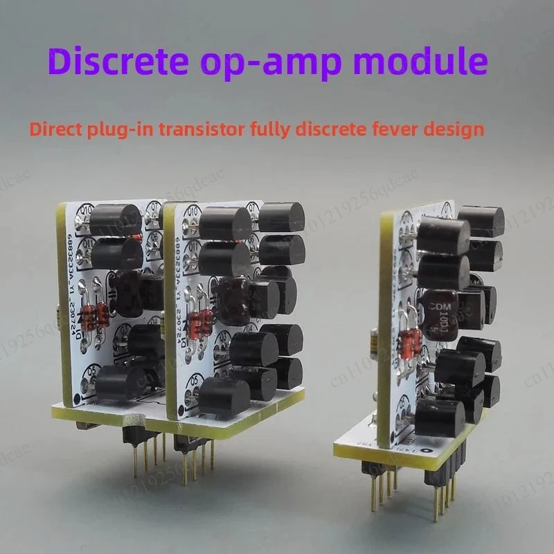 Fever fully discrete op amp module, low noise FET differential input high current output single and double op amp