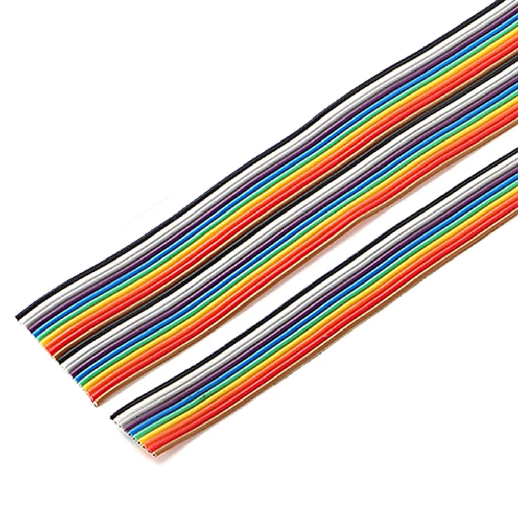 1/3/5Meter 6/8/10/14/16/18/20/24/26/34/40P 1.27mm Pitch Color Flat Ribbon Cable Rainbow DuPont Wire For IDC 2.54mm FC Connector