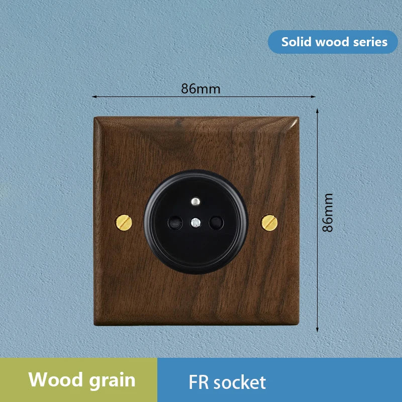 1/2/3/4gang1/2way European Vintage Passage Wall Light Solid Wood Brass Toggle Panel Switch Power Outlet, Antique Home Decor