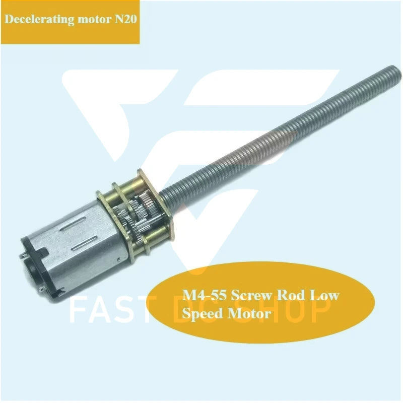 DC 3V 6v  gear motor N20 long shaft screw motor M4-55 threaded rod low speed metal Electric motor Smart car