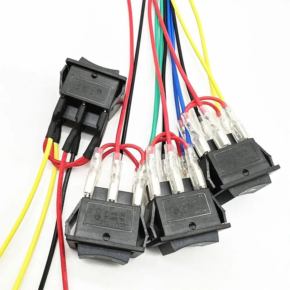 Wired 20A 12V - DC Motor Polarity Reversing Rocker 3 Position DPDT Momentary Automatic Reset Switch (On)-Off-(On) 6 Pin DPDT