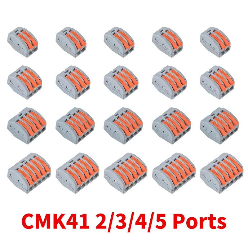10/20Pcs Quick Push in Lever Wire Connector Splicing Compact Terminal 2 3 4 5 Ports Fast and Stable Connection Easy Installation