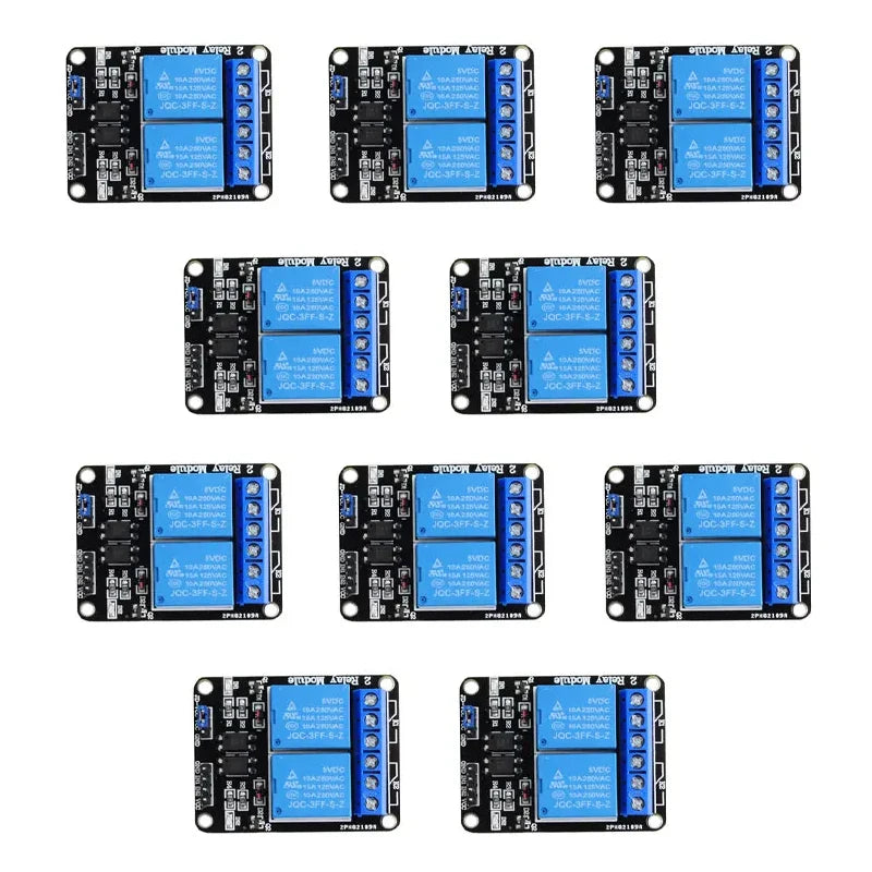 5V 2 Channel Relay Module with Optocoupler Isolation Compatible Arduino ESP32 Raspberry Pi PLC DIY Projects 1/5/10 PCS