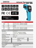 Digital Infrared Thermometer Non-Contact Temperature Gun LCD Backlight Temperature Meter For Industrial Kitchen Outdoor