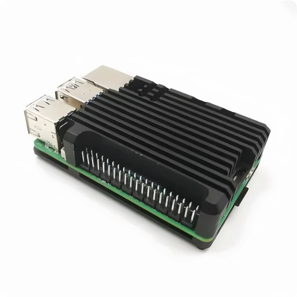 Raspberry Pi 5 Aluminum Case Metal Shell with Cooling Fan Silicone Heatsink Active Passive Cooling Radiator Cooler For RPi 5