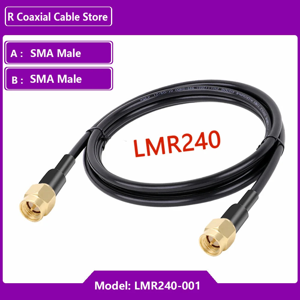 LMR240 RF Coaxial Cable SMA Male to SMA Male High Frequency Signal Antenna Low Loss Standing Wave 50-4 Pigtail Adapter Jumper