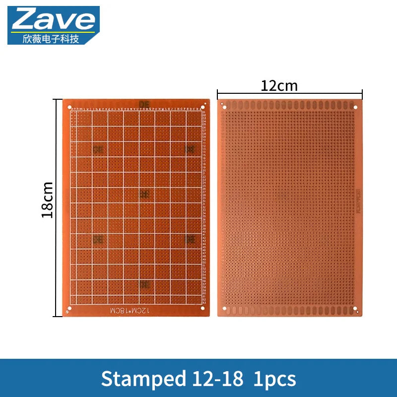 Single-sided Breadboard, Prototype Board, Perfboard, 2.54mm Pitch Bakelite Circuit Board, Sizes: 5/7/9/15cm