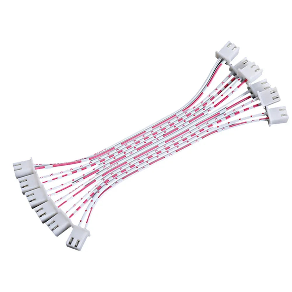 10pcs XH2.54mm 2P 3P 4P 5P 6P 7P 8P-12P Female to Female Connector with 26AWG Red White Wire Cable XH2.54 Double-ended Plugs