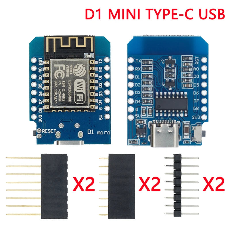 ESP8266 ESP-12 ESP-12F CH340G CH340 V2 USB WeMos D1 Mini PRO V3.0.0  WIFI Development Board NodeMCU Lua IOT Board 3.3V With Pins