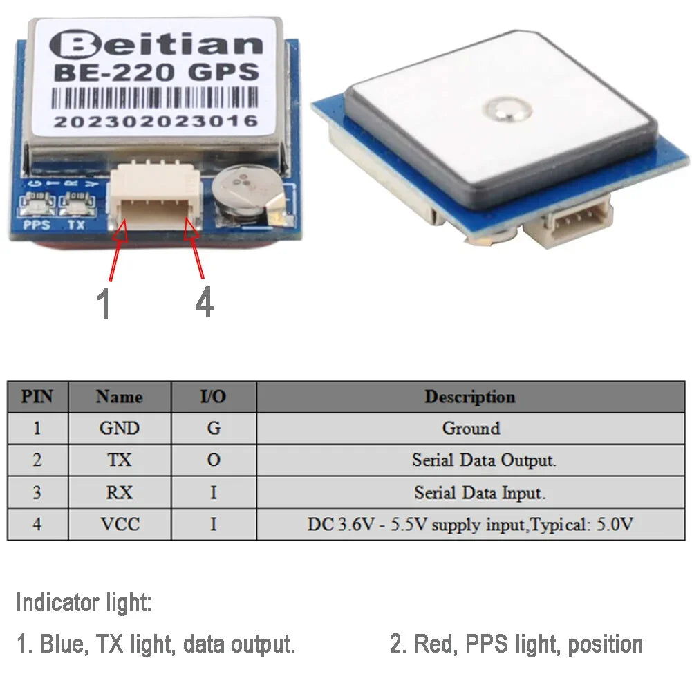 Beitian GPS Receiver Module BN-180/220/250/280/880 Multi-GNSS Support for Arduino Flight Control Drone